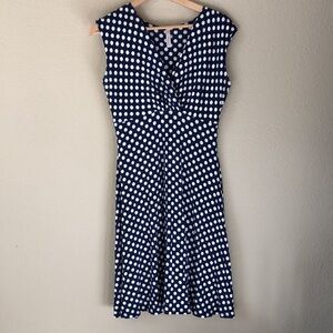 Gilli Blue and White Polka Dot Dress Size M
